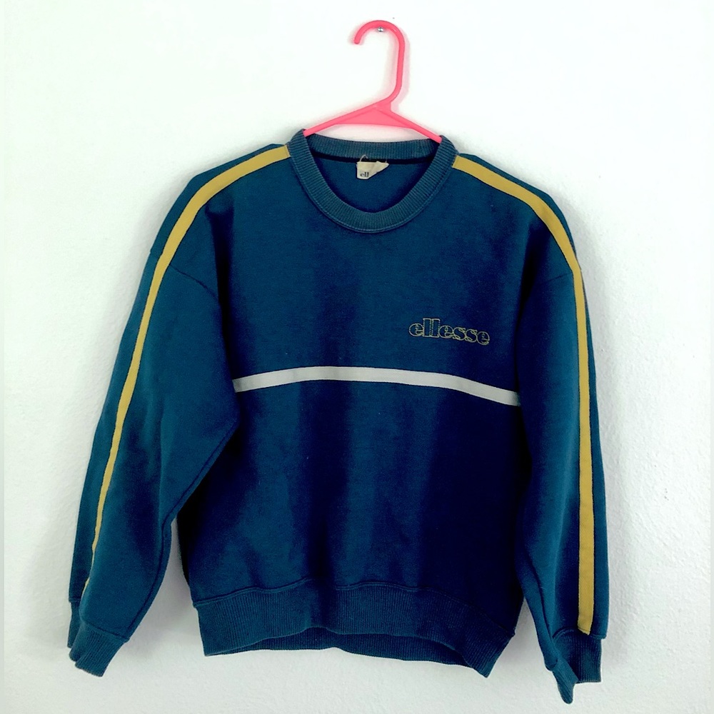 S ::: ELLESSE ::: STRIPEY VINTAGE CREWNECK SWEATSHIRT :::